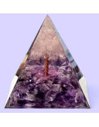 Pyramide Orgonite de protection Améthyste arbre 6cm (s)