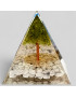 Pyramide Orgonite de protection Howlite arbre Péridot 6cm (s)