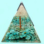 Pyramide Orgonite de protection Turquoise arbre Cristal de roche 6cm (s)