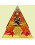 Pyramide Orgonite de protection Corail Bouddha Fleur de vie 6cm (s)