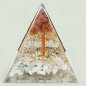 Pyramide Orgonite de protection Howlite  et Arbre Tourmaline rose 5cm (s)