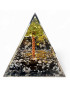 Pyramide Orgonite de protection Obsidienne neigeuse et Arbre Péridot 5cm (s)