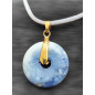 Pendentif Sodalite Donut Rond avec Bélière dorée sur Cordon réglable (s)