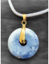 Pendentif Sodalite Donut Rond avec Bélière dorée sur Cordon réglable (s)