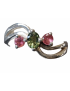 Bague Tourmaline rose et verte argent 925 Taille 55