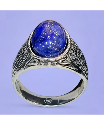 Bague Lapis-lazuli Acier inox