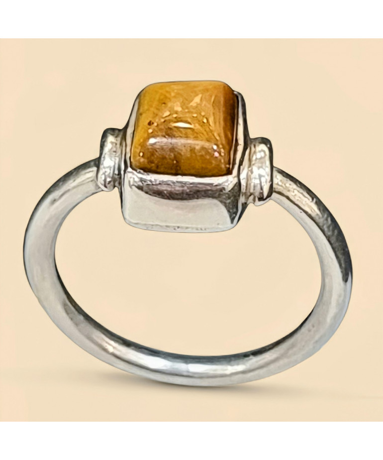 Bague Œil de tigre Argent 925 Taille 49