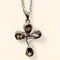 Pendentif Quartz fumé Croix avec chaîne Argent 925 (s)
