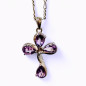 Pendentif Améthyste Croix avec chaîne Argent 925 (s)