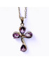 Pendentif Améthyste Croix avec chaîne Argent 925
