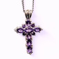 Pendentif Améthyste Croix avec chaîne Argent 925 (s)