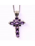 Pendentif Améthyste Croix avec chaîne Argent 925