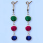 Boucles Emeraude Rubis Saphir Teintés Argent 925 (s)