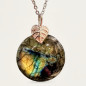 Pendentif Labradorite rond avec chaîne (s)