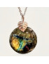 Pendentif Labradorite rond avec chaîne (s)