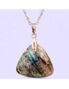 Pendentif Labradorite avec chaîne (s)