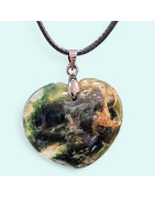 Pendentif Chrysoprase Cœur avec cordon
