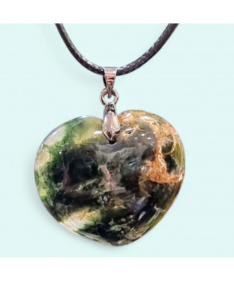 Pendentif Chrysoprase Cœur avec cordon