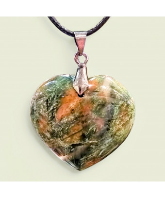 Pendentif Chrysoprase Cœur avec cordon