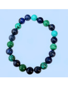 Bracelet Turquois Malachite Lapis-lazuli Pierres rondes 8mm ( s )