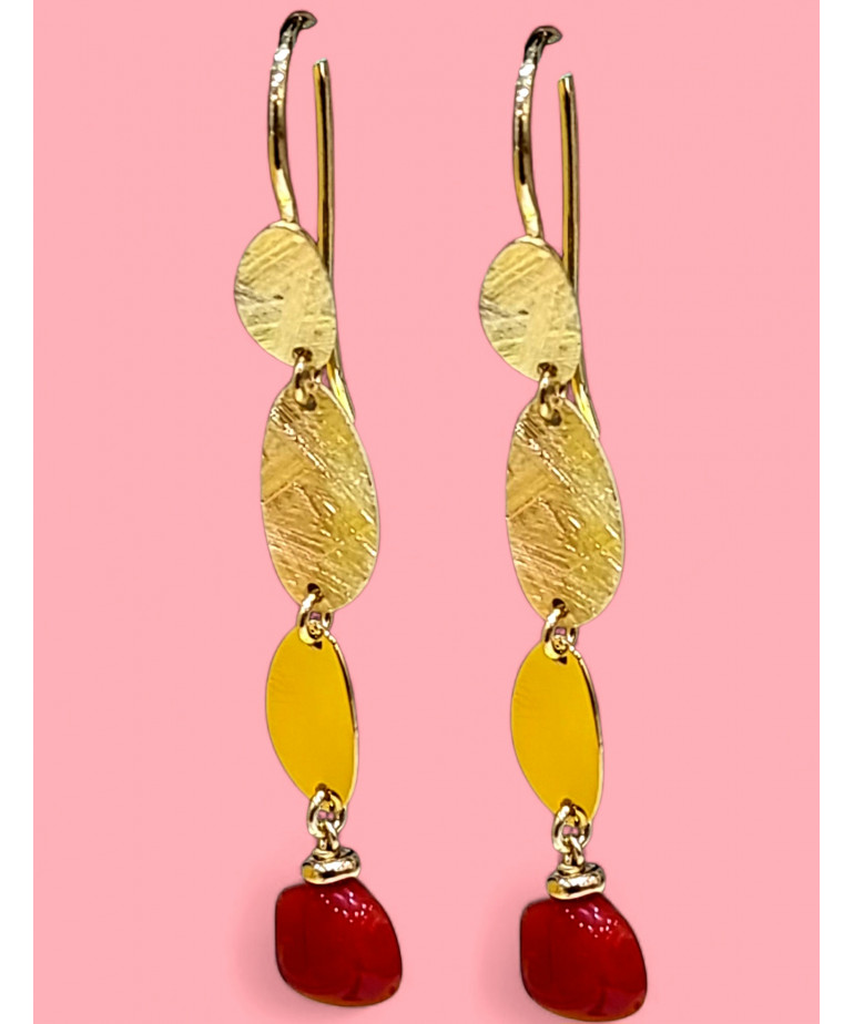 Boucles Corail Argent 925 Plaqué or Vermeil (s)