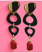 Boucles Corail Argent 925 Plaqué or Vermeil (s)