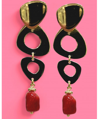 Boucles Corail Argent 925 Plaqué or Vermeil (s)