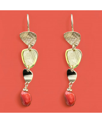 Boucles Corail Argent 925 Plaqué or Vermeil (s)
