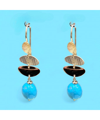 Boucles Turquoise Argent 925 Plaqué or Vermeil (s)