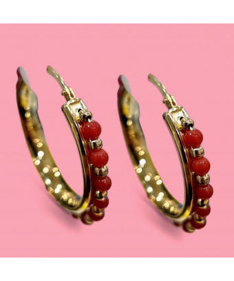 Boucles Corail Argent 925 Plaqué or Vermeil (s)