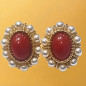 Boucles Corail et Perles Argent 925 Plaqué or Vermeil (s)