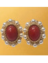 Boucles Corail et Perles Argent 925 Plaqué or Vermeil (s)