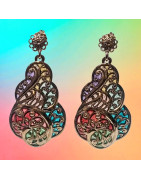 Boucles Email Argent 925 Plaqué or Vermeil (s)
