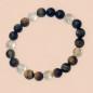 Bracelet 3 yeux Citrine Pierres rondes 8mm (s)