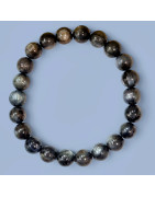 Bracelet Cyanite noire Pierres rondes (s)