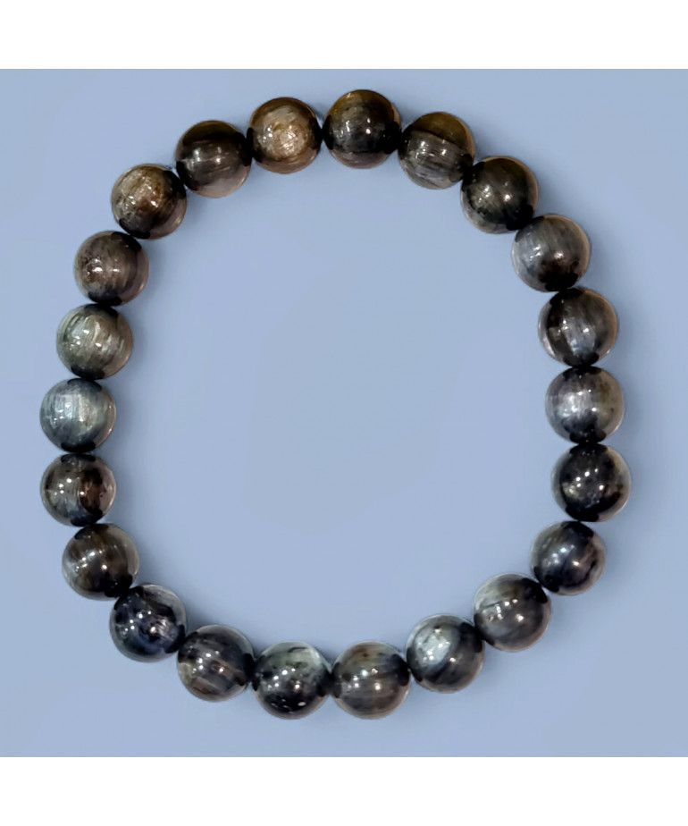 Bracelet Cyanite noire Pierres rondes (s)