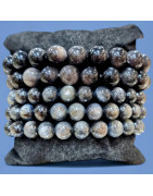 Bracelet Cyanite noire Pierres rondes (s)