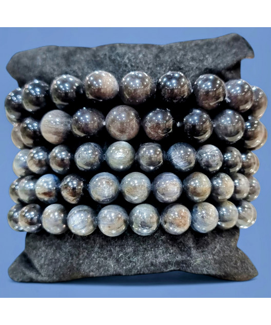 Bracelet Cyanite noire Pierres rondes (s)