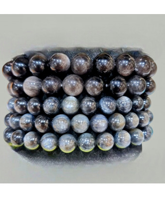 Bracelet Cyanite noire Pierres rondes (s)