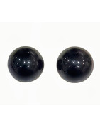Boucles Onyx Boule Argent 925 (s)