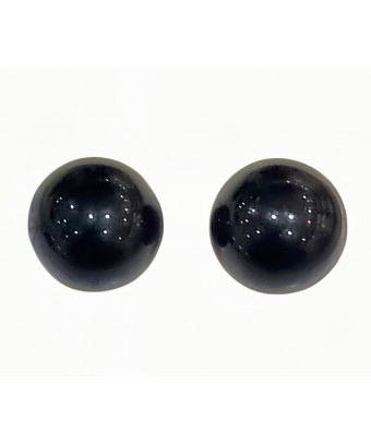 Boucles Onyx Boule Argent 925 (s)