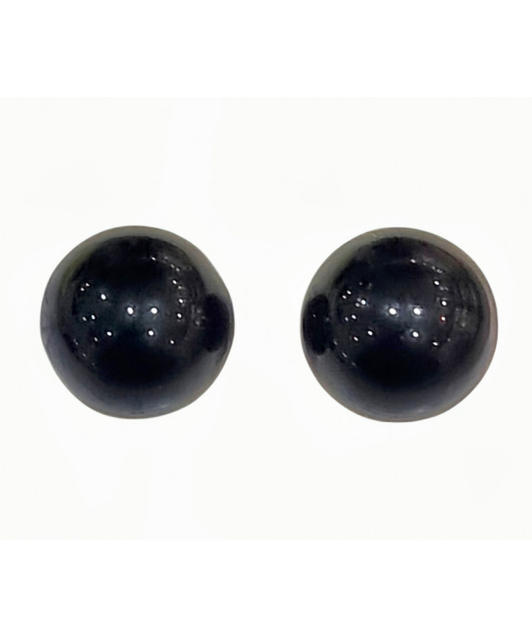 Boucles Onyx Boule Argent 925 (s)