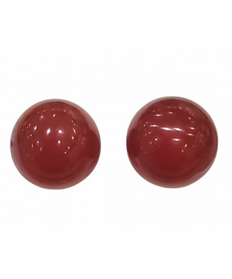 Boucles Cornaline Boule Argent 925 (s)