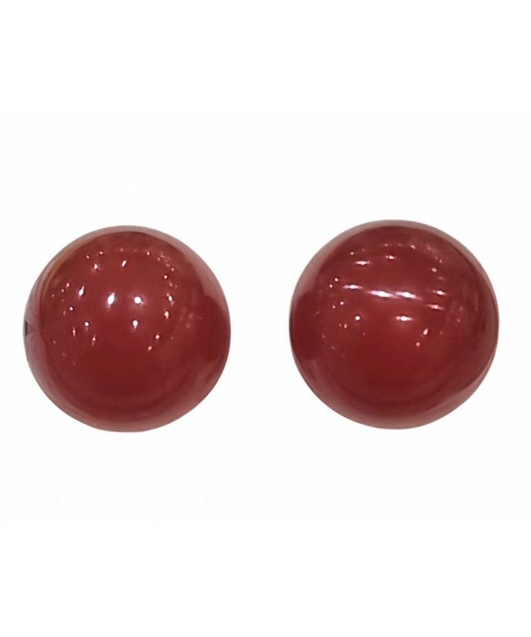 Boucles Cornaline Boule Argent 925 (s)