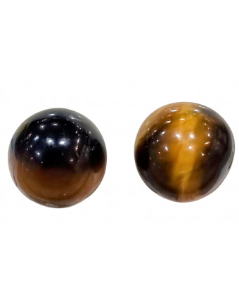 Boucles Œil de tigre Boule Argent 925 (s)