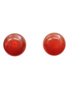 Boucles Cornaline Boule Argent 925 (s)