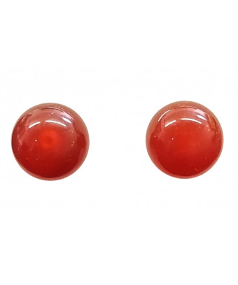 Boucles Cornaline Boule Argent 925 (s)