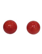 Boucles Corail Boule Argent 925 (s)