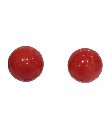 Boucles Corail Boule Argent 925 (s)