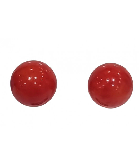 Boucles Corail Boule Argent 925 (s)